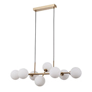Lampada a sospensione Italux Mirellio 8 luci sfere bianche ottone