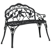 Panchina da Giardino | Panca da Giardino 100 cm in Alluminio Pressofuso Nero