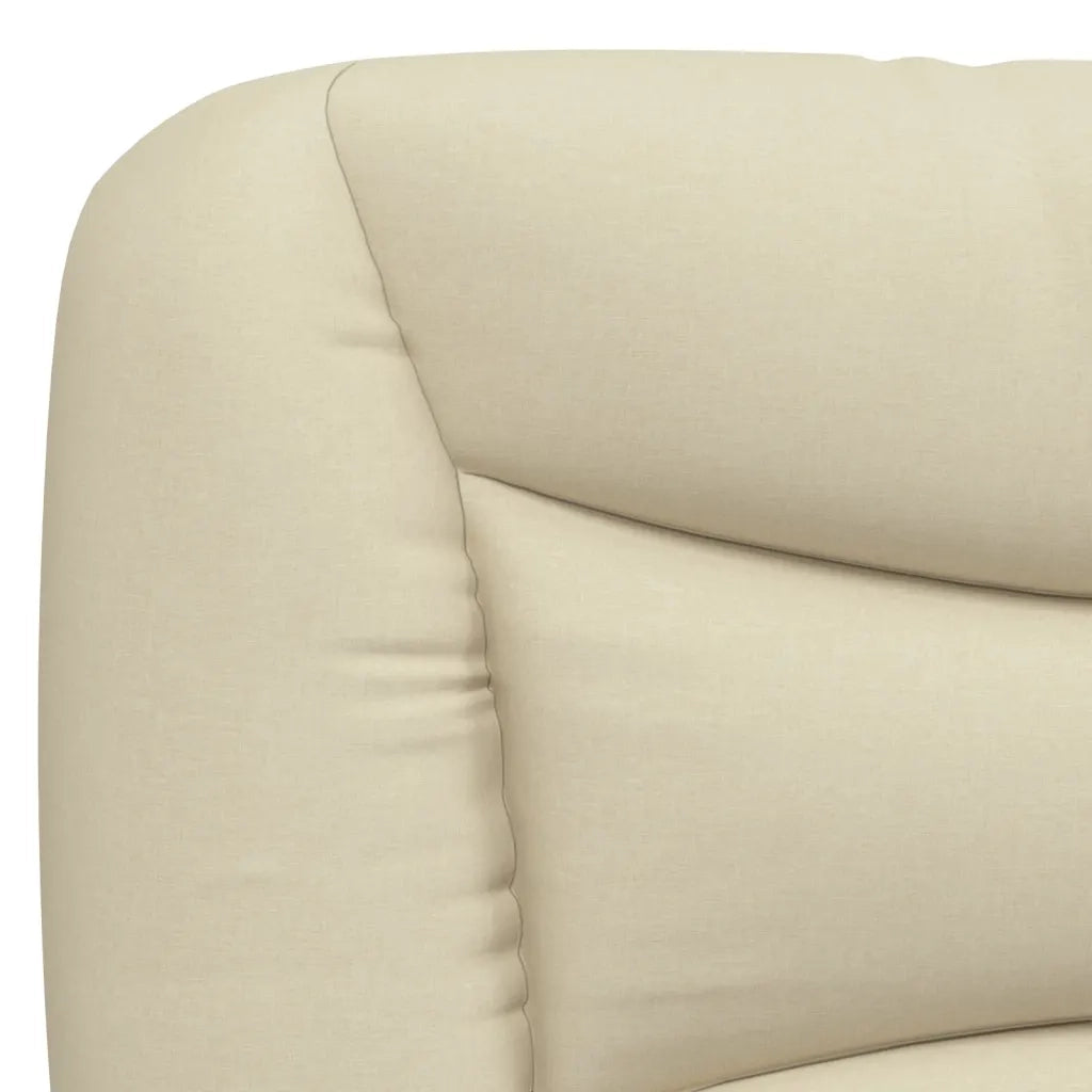 Letto con Materasso Crema 200x200 cm in Tessuto