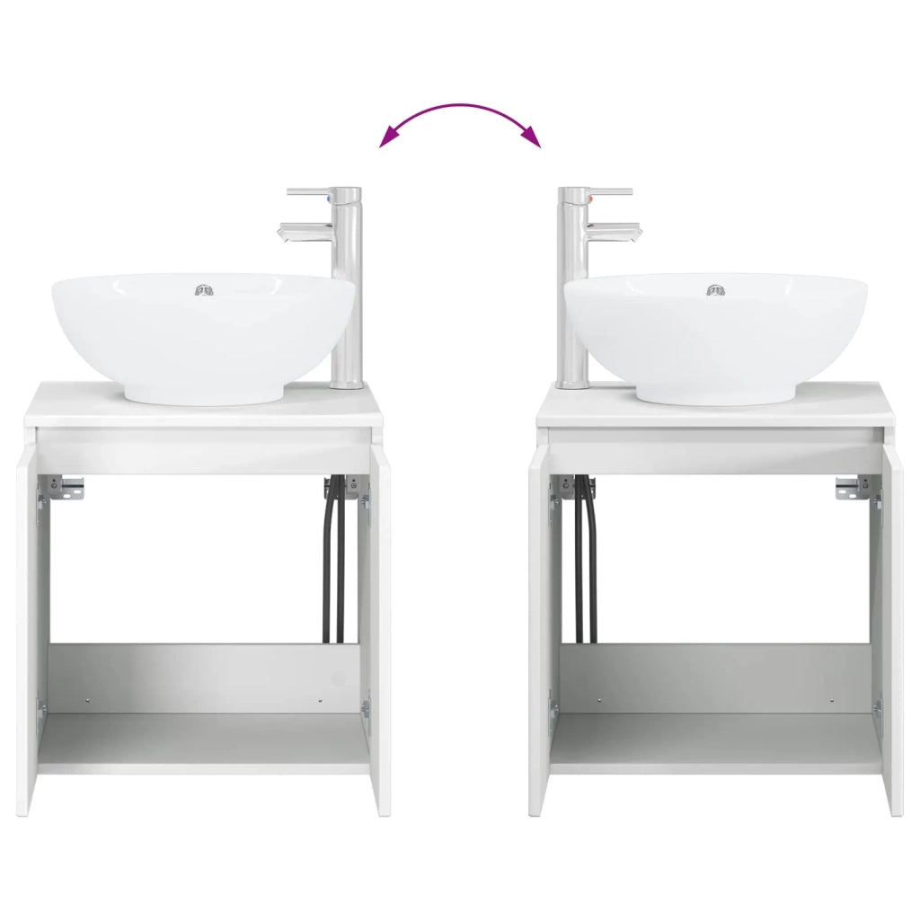 Set di mobili per il bagno 2 pz Bianco Legno ingegnerizzato 3404084