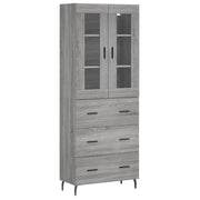 Buffet credenza cassettiera armadio mobile contenitore organizer cucina soggiorno salotto rovere Sonoma alto 69,5 x 34 x 180 cm legno ingegnerizzato grigio 02_0035507