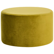 Pouf rotondo in velluto verde oliva ottomana stile moderno contemporaneo