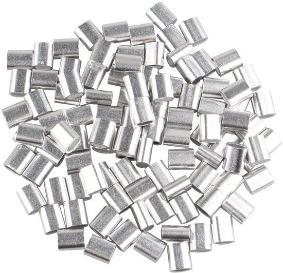 Crimpatura per cavi 100 pezzi - Alluminio - Inox - Resistente alla corrosione - Per fili di acciaio da 2,5 mm - Duraturo - Connettore per cavi
