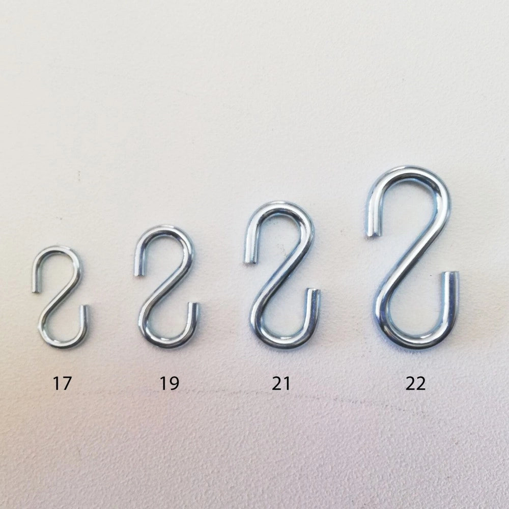 Gancio a s numero 21 in acciaio zincato - 10 unità