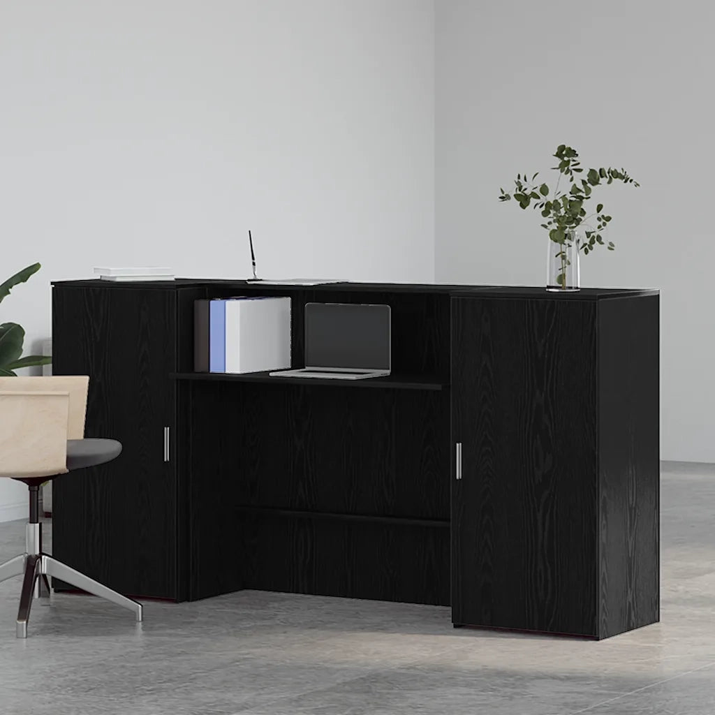 Banco Reception Rovere Nero 200x50x103,5 cm Legno Multistrato 3324215