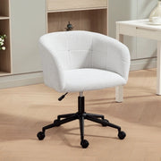 Sedia da ufficio girevole in poliestere color crema