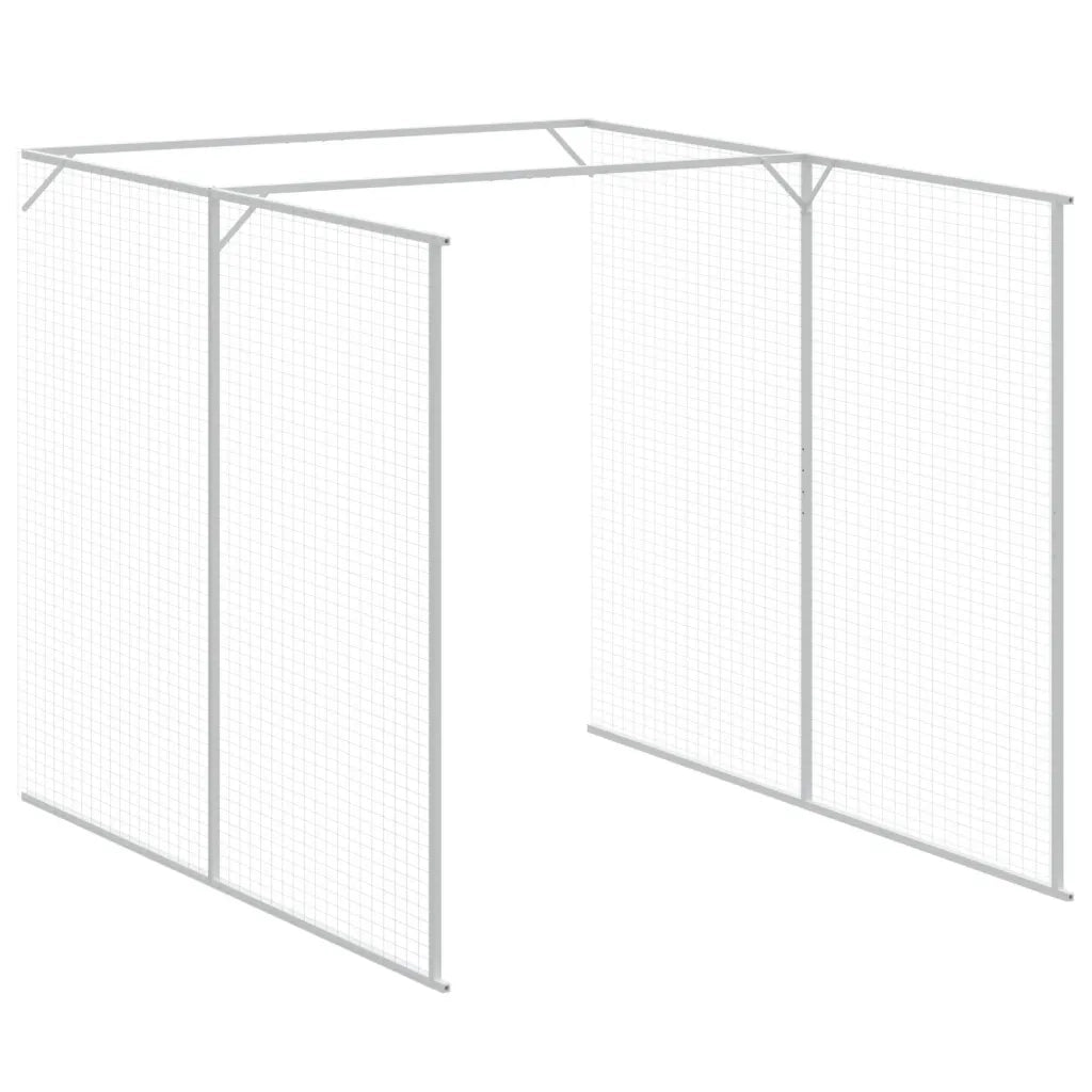 Casetta Cani con Corsa Antracite 165x1271x181cm Acciaio Zincato 3189103