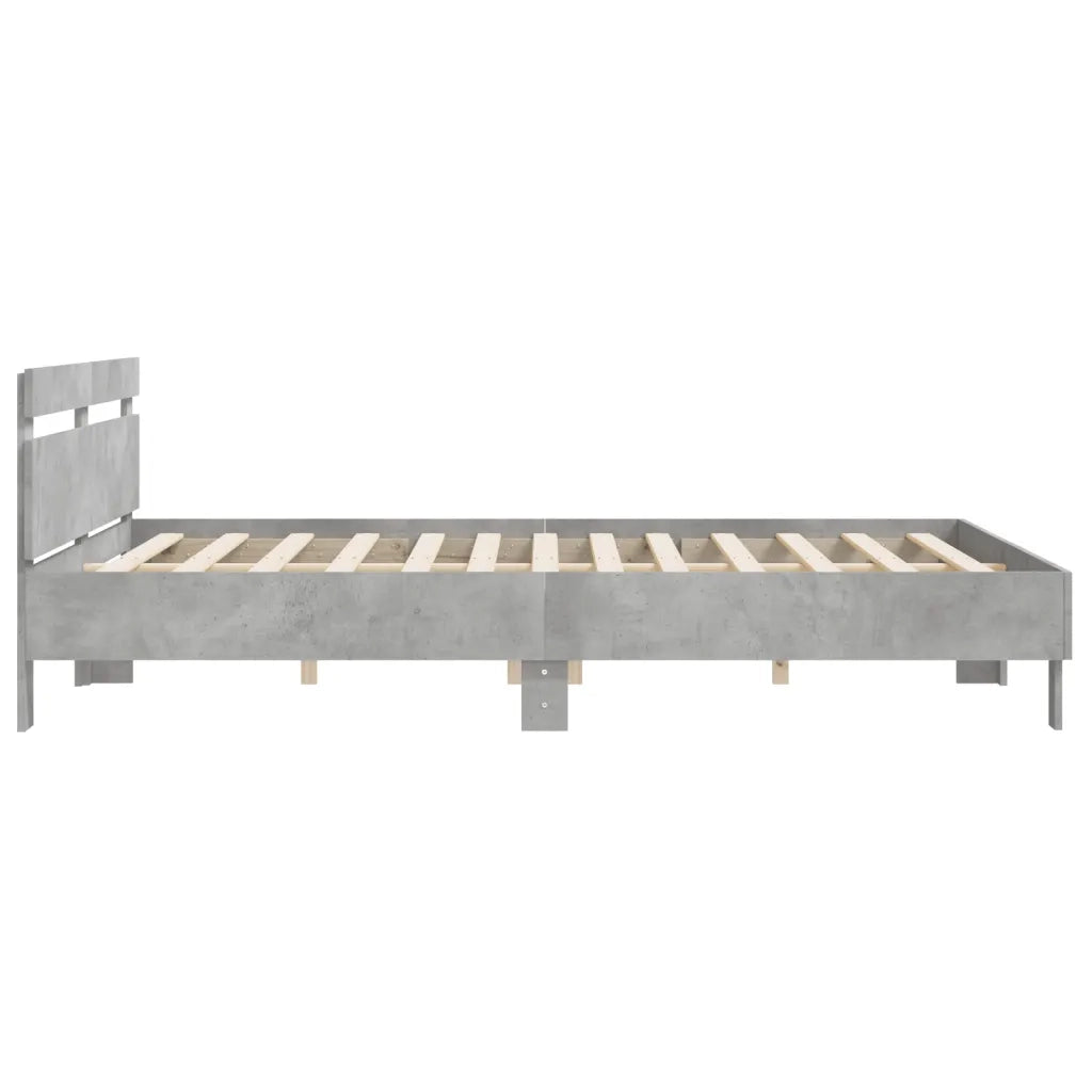 Giroletto Testiera-Struttura letto con testiera Grigio Cemento 160x200 cm Legno Multistrato