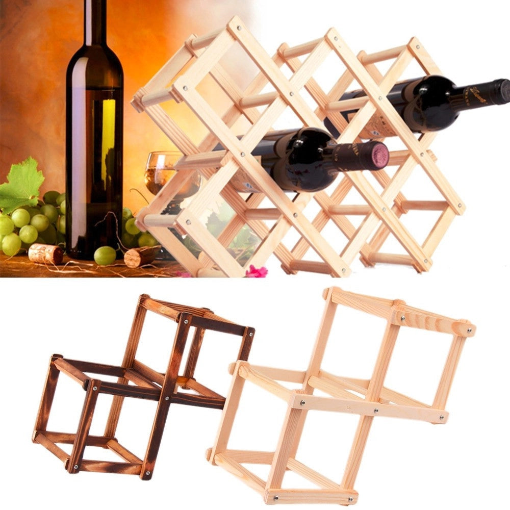 Trade Shop - Porta Bottiglie Di Vino 10 Posti Bottiglia Espositore Portabottiglie Cantinetta -