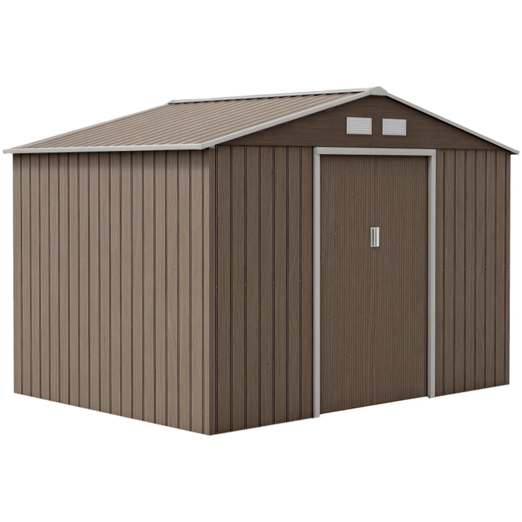 Casetta da Giardino 4,9 m2 ¨C Xylo ¨C 277x195x192 cm Legno Effetto 2 Porte Scorrevoli 4 Finestre