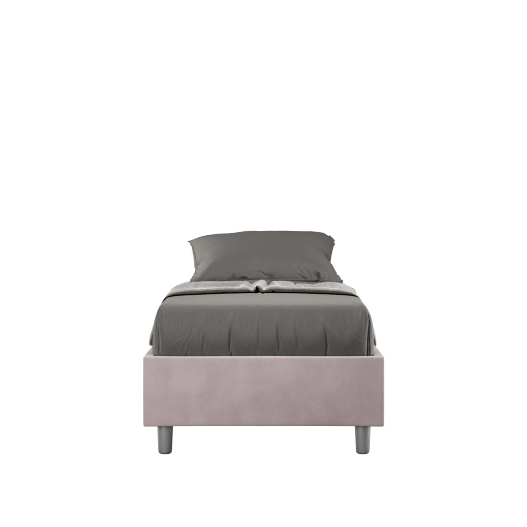 Letto Singolo Sommier 80x210 cm con Rete e Contenitore Azelia Glicine