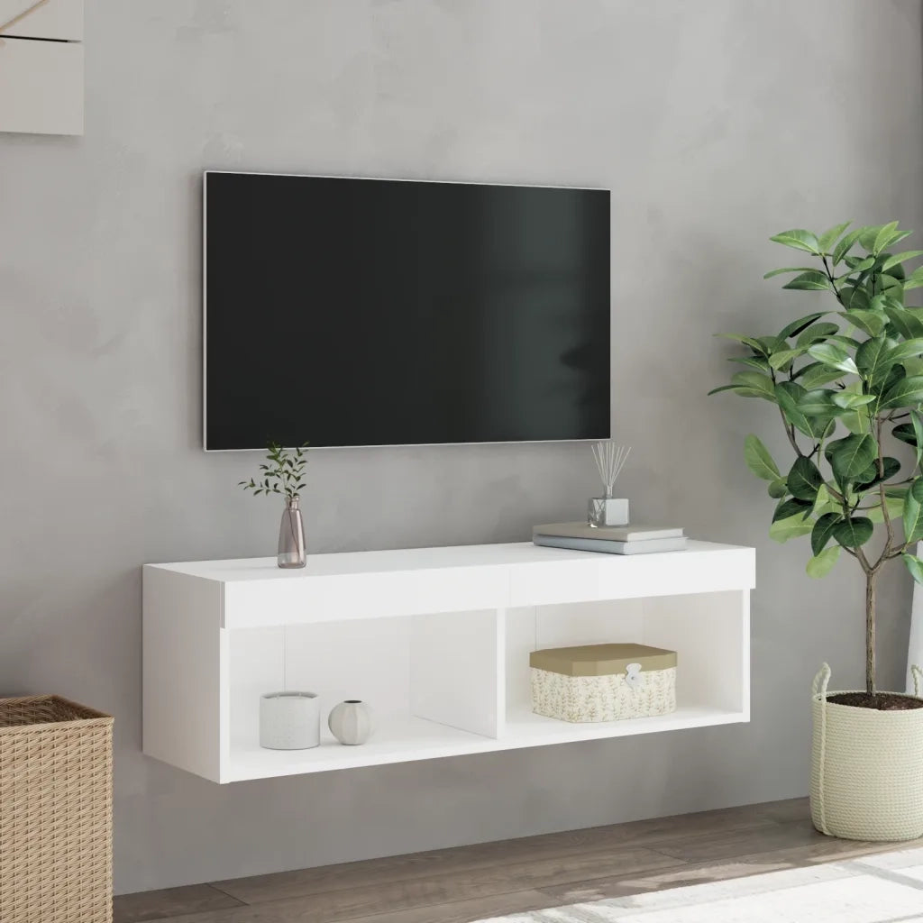 Mobile TV | Armadietto TV | Mobile Porta TV con Luci LED Bianco 100x30x30 cm