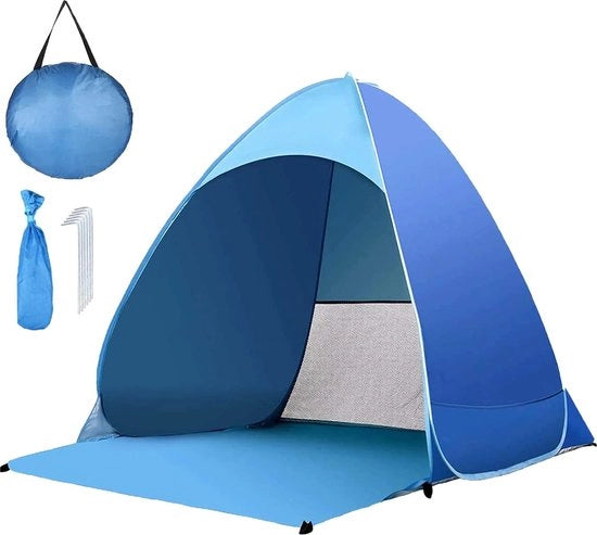 Tenda da sole automatica leggera, pop-up, per 2-3 persone, con borsa da trasporto e anelli, protezione UV, tenda da sole per campeggio familiare