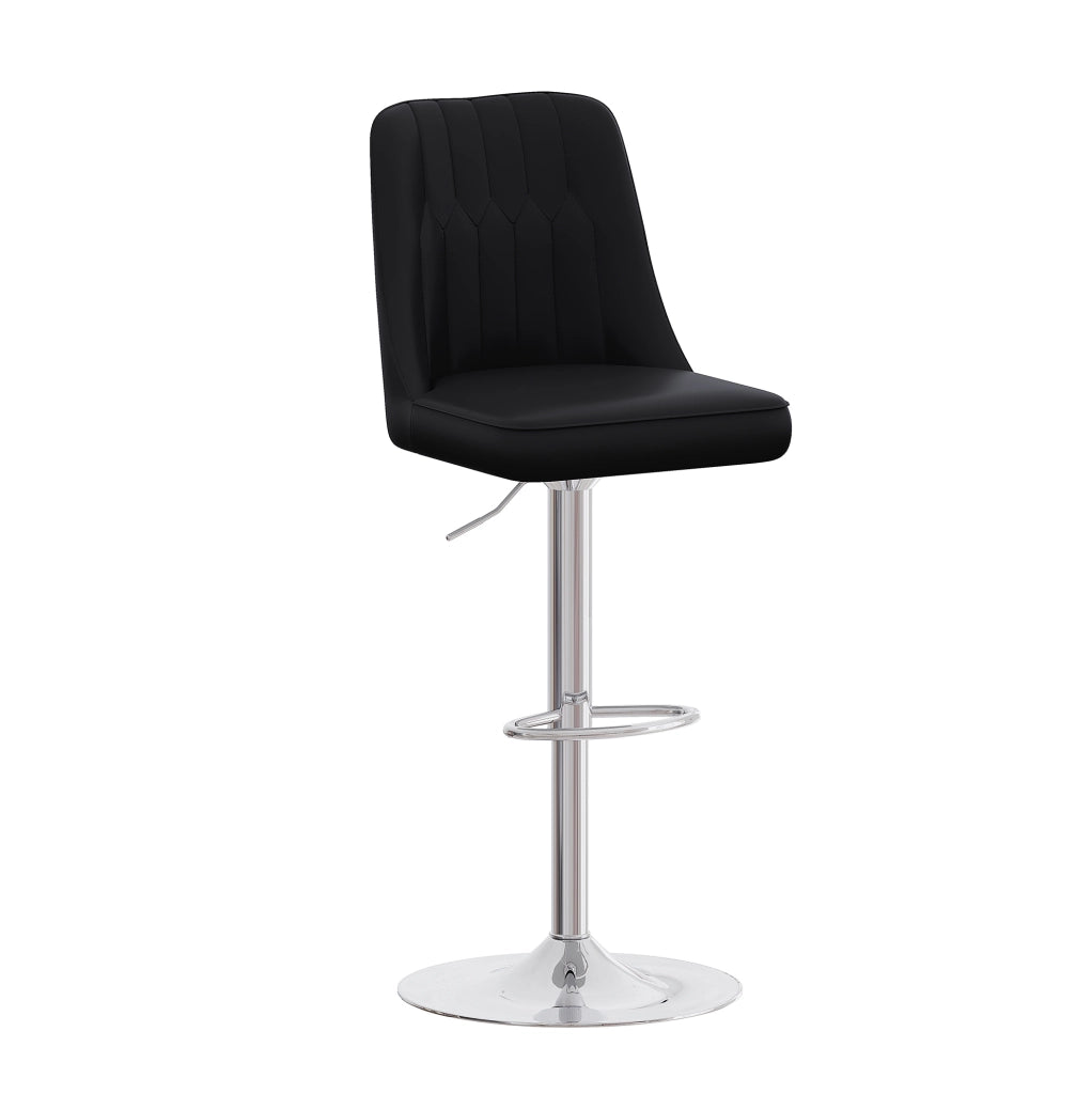 Set 2 sgabelli da bar regolabili nero argento 360° in similpelle per isola cucina