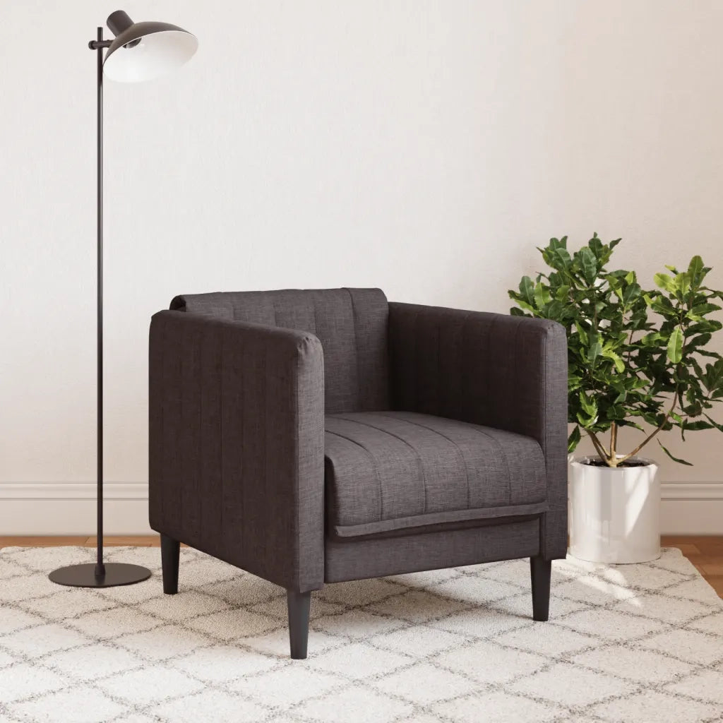 Poltrona-Divano Sedia-Poltroncina Marrone Scuro in Tessuto