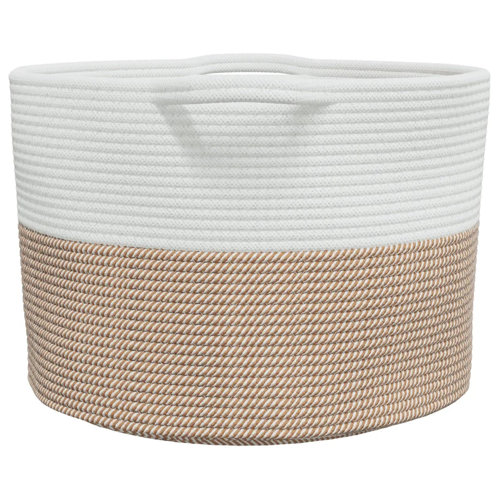 Cesto per Biancheria Marrone e Bianco ?55x36 cm in Cotone CFW7675899