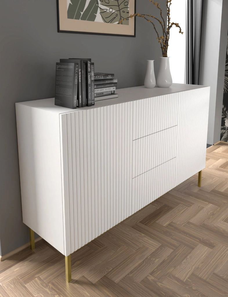MOBILE RAVENNA B MOBILE IN MDF RIVESTITO IN FOGLIO 2D3S 150 BIANCO OPACO TELAIO NERO