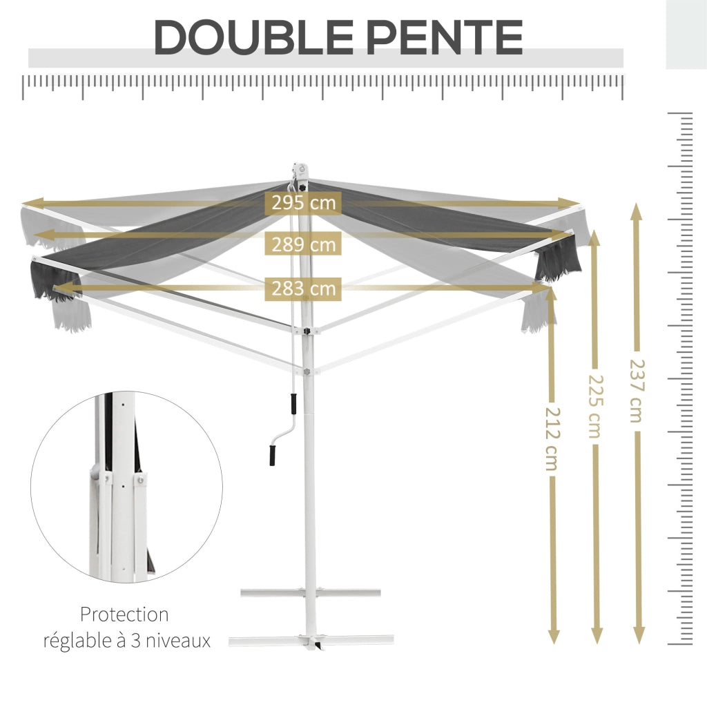 Tenda da giardino 3x3m ¨C zephmum ¨C Bianco grigio poliestere acero