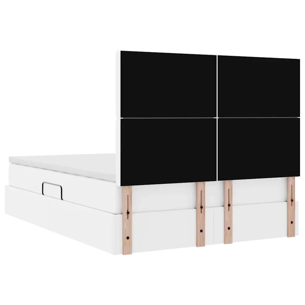 Letto con Contenitore Bianco Puro 140 x 200 cm Pelle Sintetica 3371670