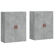 Armadietto a Muro | Mobili a Parete 2 pz Grigio Cemento 69,5x34x90 cm
