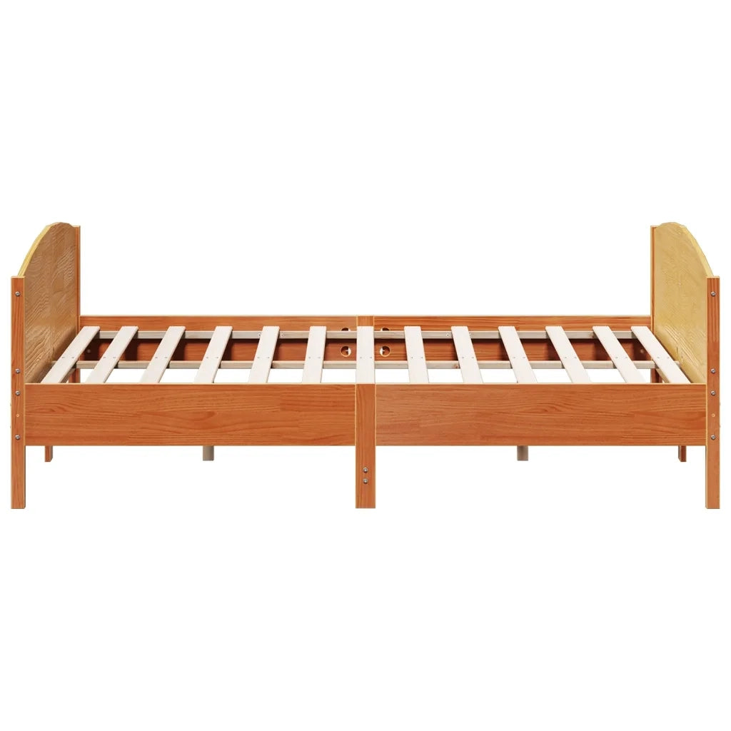 Letto matrimoniale | Letto per adulti | Giroletto senza Materasso Marrone Cera 180x200 cm Legno di Pino