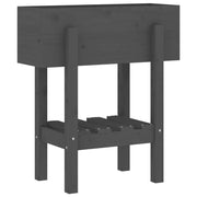 Fioriera rialzata per piante fiori terrazza giardino 62 x 30 x 69 cm legno massello di pino grigio 02_0037748