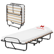 Brandina Pieghevole A Doghe Con Materasso Letto Ospiti Struttura Resistente Con Ruote Prodotto Italiano Branda Ortopedica Richiudibile 80x190 Cm Trasportabile In Omaggio Cuscino e Cover Protettiva