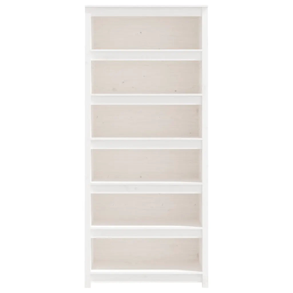 Libreria Bianca 80x35x183 cm in Legno Massello di Pino 821695