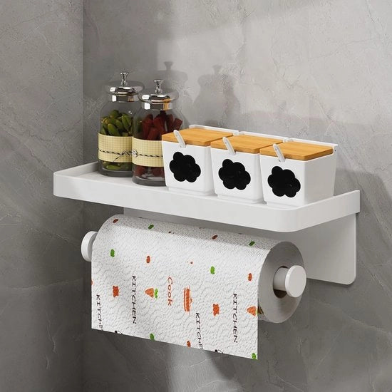Sostegno per asciugamani da cucina in legno con adesivo magnetico - efficiente e stile per cucina e bagno