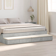 Cassetti per Letto Grigio Cemento 180x36,5x16,5 cm Legno Ingegnerizzato