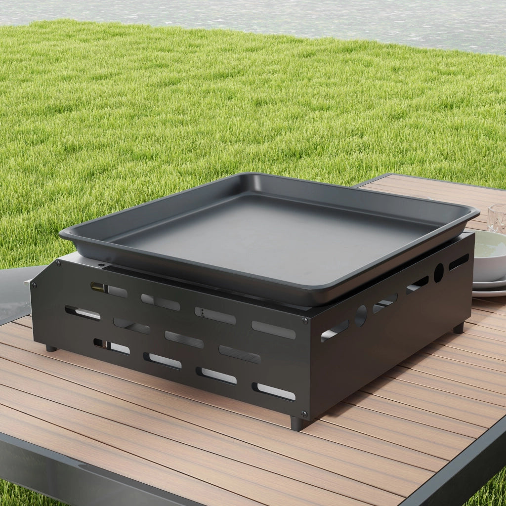 Piastra Barbecue a Gas ¨C zephmum ¨C 2 Bruciatori 4.8kw Argento