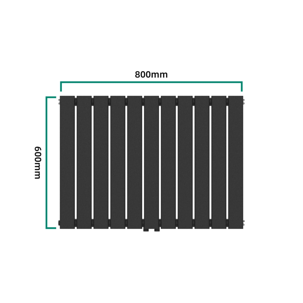 Termosifone Nore ad Acqua Calda Pannello Singolo con Elementi Piatti 60 x 80 cm - Nero [neu.haus]