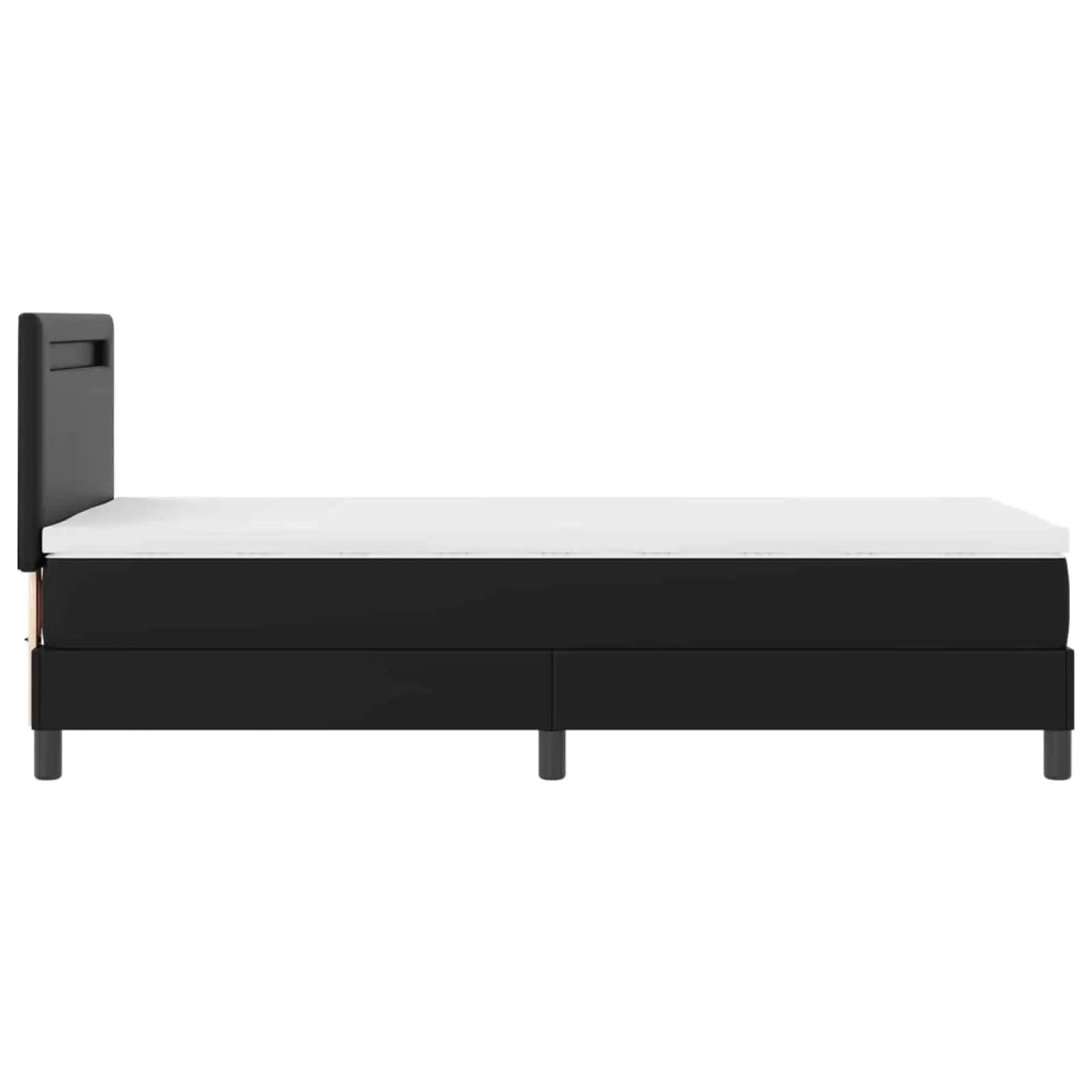 Letto a molle con materasso Nero 100 x 200 cm Pelle sintetica 3339036