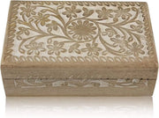 Scatola di legno artigianale per gioielli - organizzatore di accessori - ideale come regalo di compleanno - 1 pezzo - legno naturale