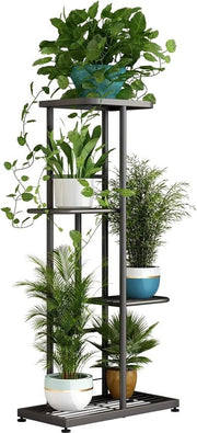 Pianta in legno 4 strati vaso per piante tavolo per piante per interni e esterni rete per piante per terrazza giardino angolo balcone soggiorno - grigio scuro