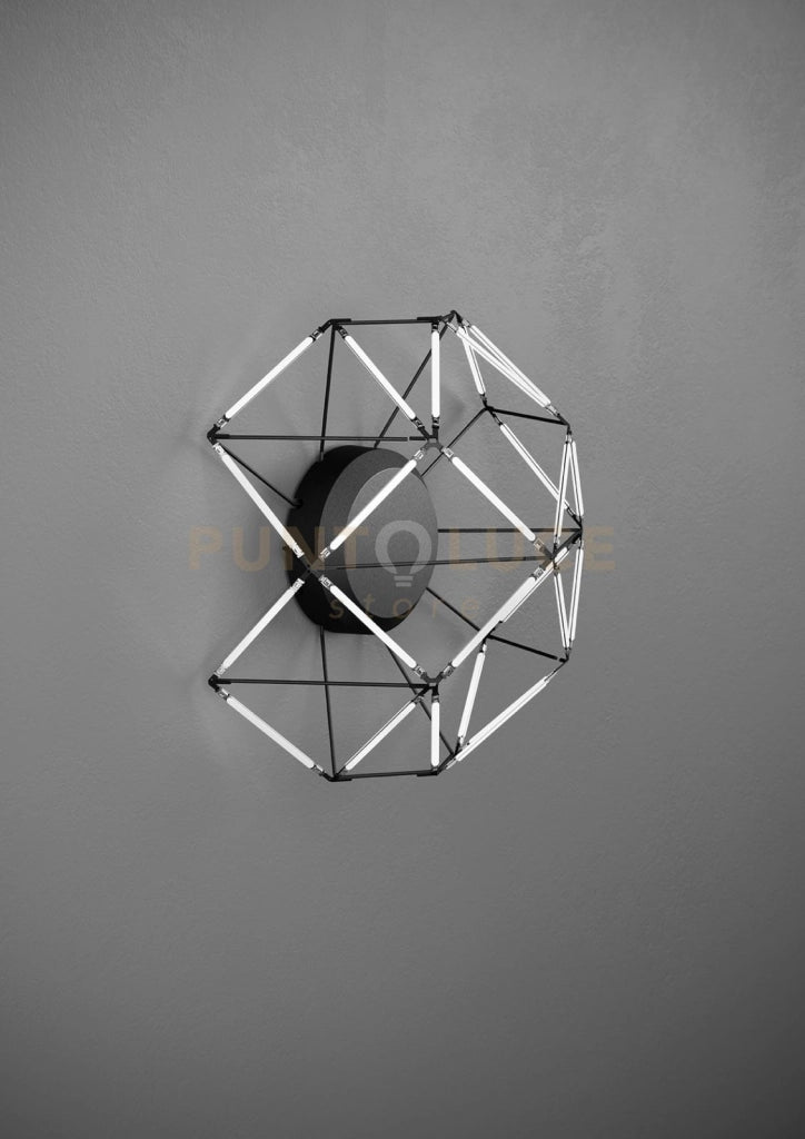 EUCLIDE APPLIQUE A PARETE NERO A LED 2700K 1963LM 29W L.36,5CM