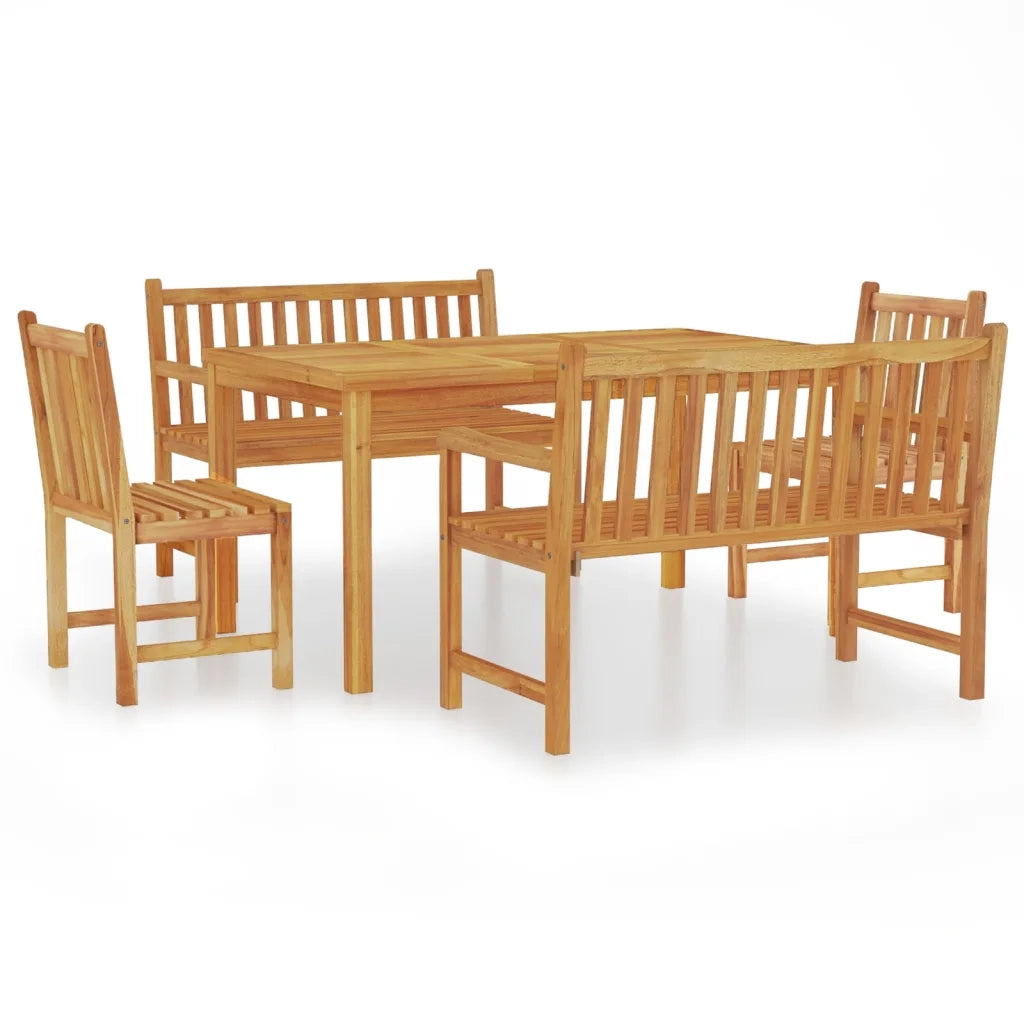 Set da Pranzo per Giardino 5 pz in Legno Massello di Teak cod mxl 51699