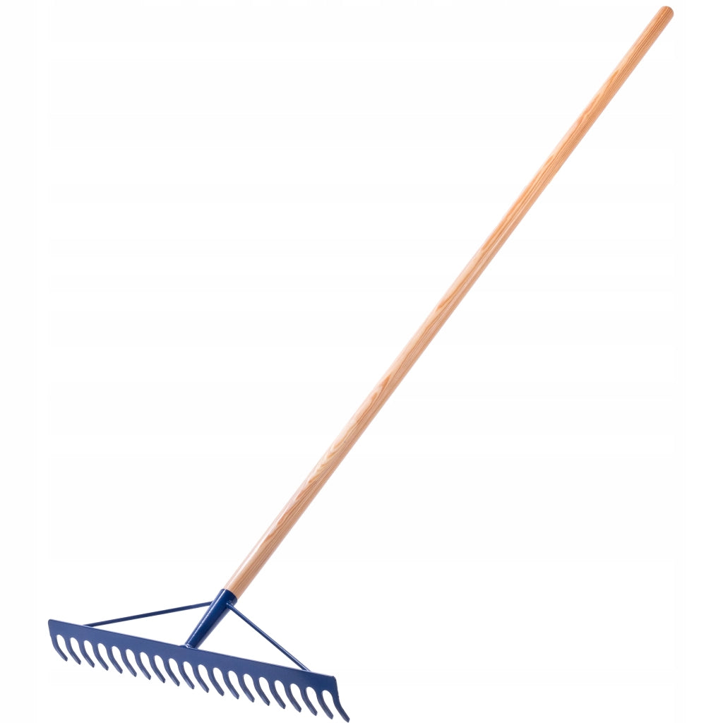 Rastrello in metallo KADAX per foglie, erba, sassi, giardino, robusto, 155 cm, con manico