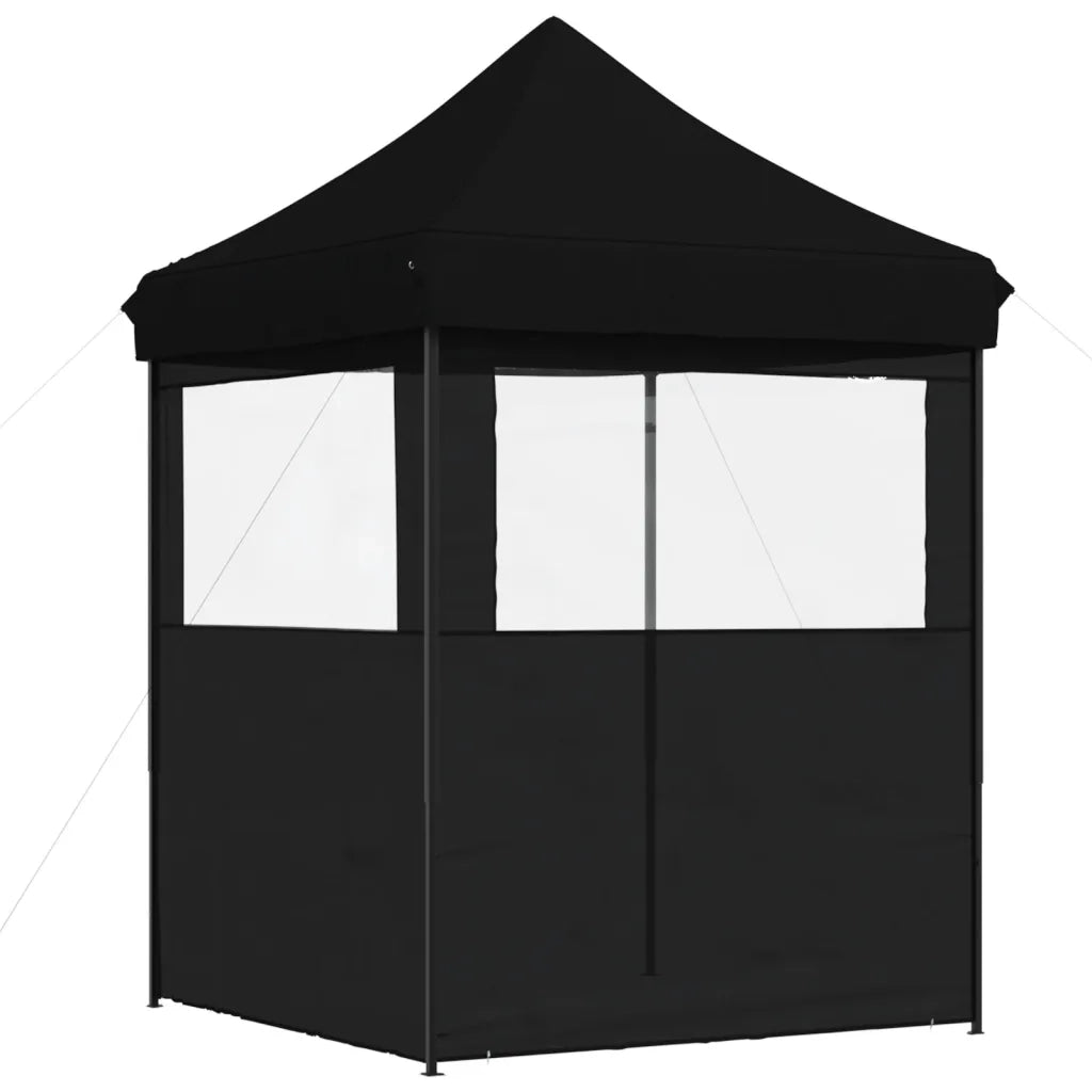Tendone per Feste Pieghevole Pop-Up con 2 Pareti Nero