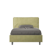 BS COM Letto una piazza e mezza senza rete imbottito 110x210 microfibra tè verde