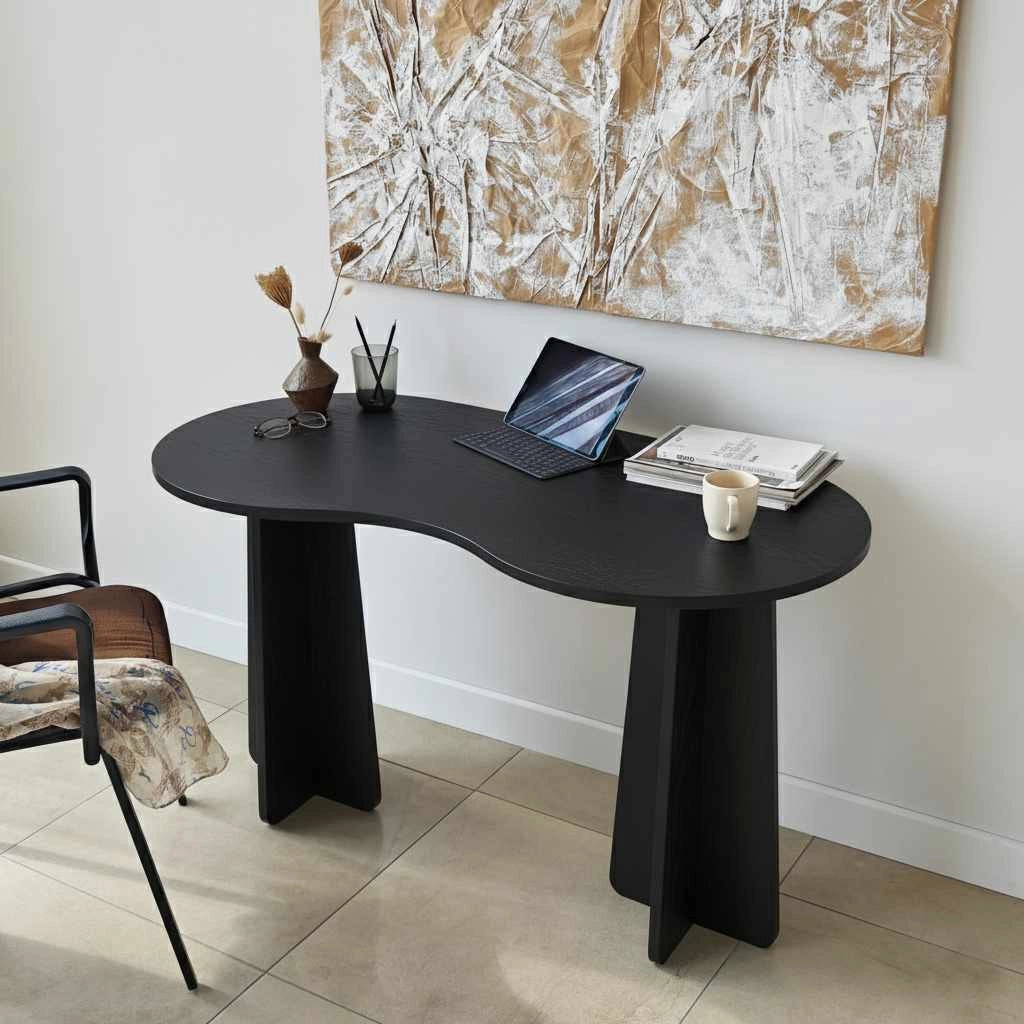 Scrivania in legno "infinita" 120 x 60 x 75 cm - Nero