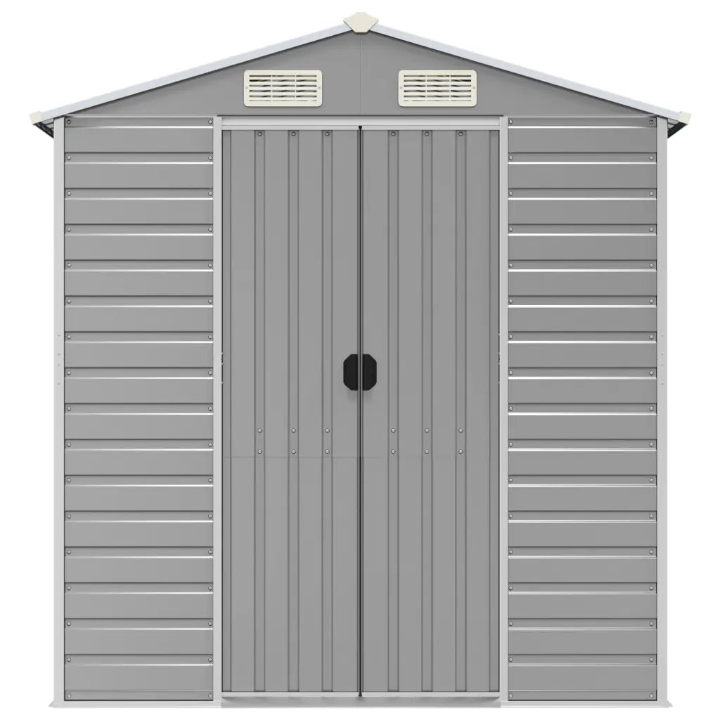 Casetta da giardino grigio chiaro 191x470x198 cm in acciaio zincato 3188246