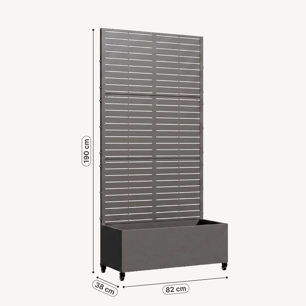 Fioriera con Spalliera Nodepp in Acciaio 190 x 82 x 38 cm - Grigio Antracite casa.pro