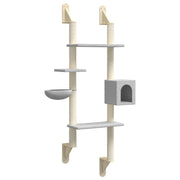 Tiragraffi per gatti Mobili per arrampicata su torre Raschietto per gatti Piattaforma da arrampicata a parete con tiragraffi trasparente 180 cm grigio 02_0022776