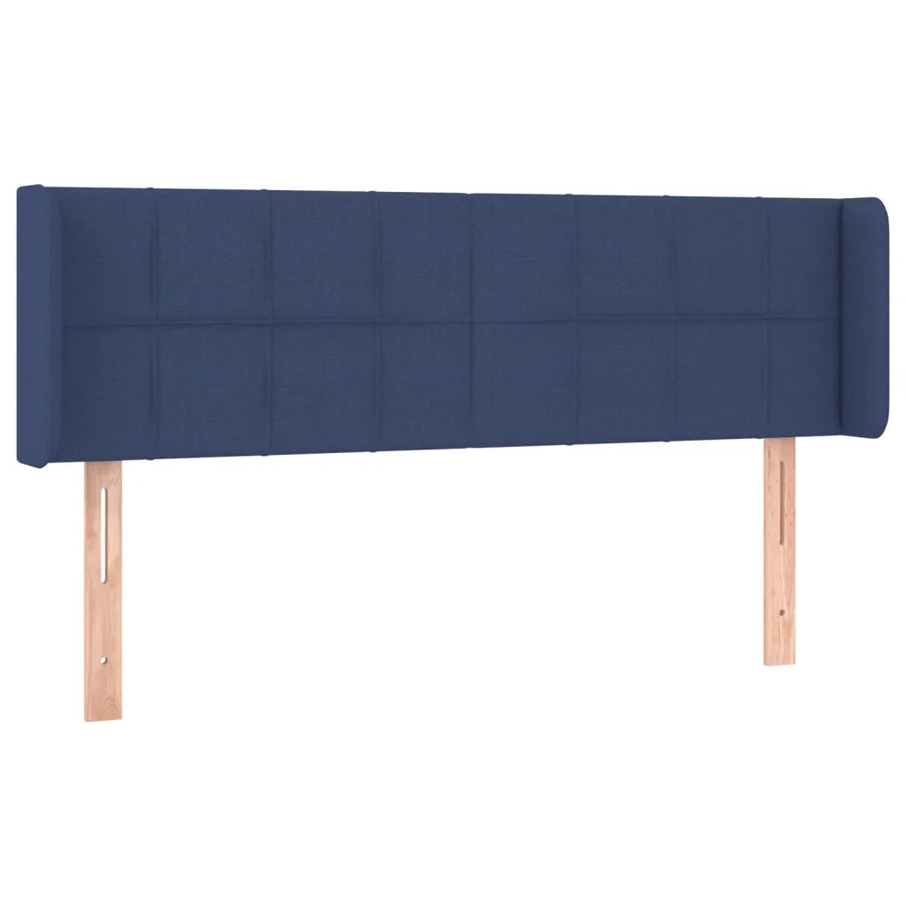 Testiera | Testata ad Orecchio Blu 147x16x78/88cm in Tessuto