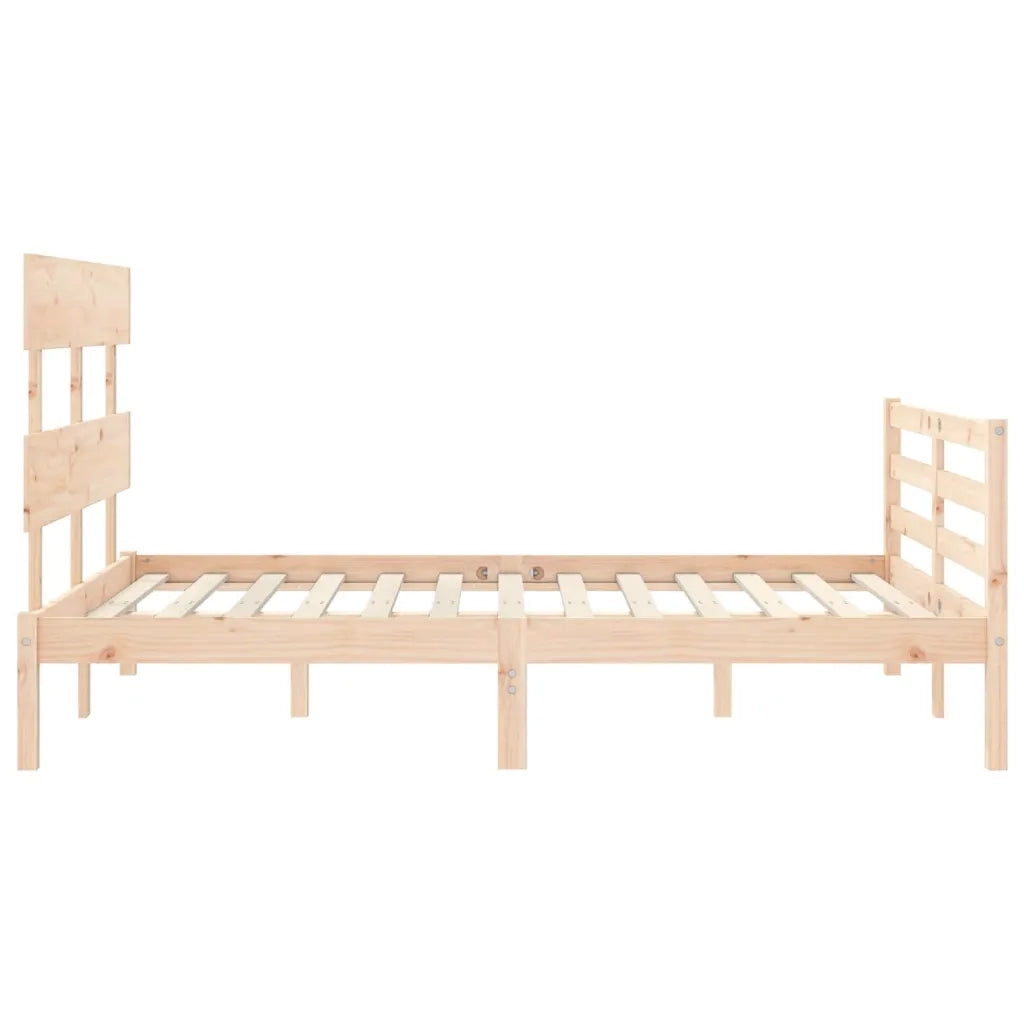 Giroletto con Testiera-Struttura Letto con testiera 140x200 cm in Legno Massello 394340
