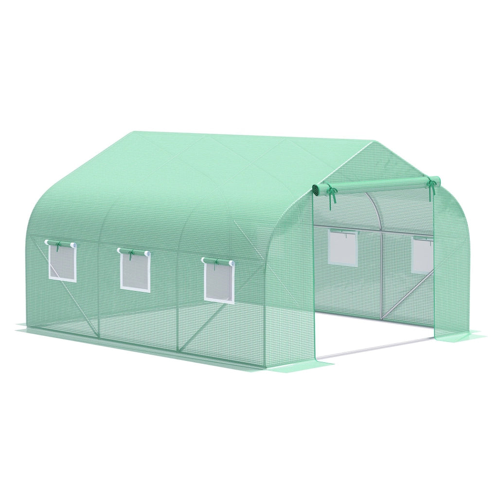 Serra da giardino in PVC e acciaio zincato 350 x 300 x 200 cm, verde scuro