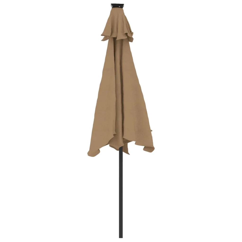 Ombrellone da giardino inclinabile con manovella 225 x 225 x 212 cm poliestere color tortora 02_0056368