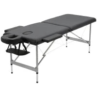 Lettino per Massaggio Portatile e Pieghevole con Altezza Regolabile e Seduta Imbottita, 186x71x62-83 cm, Nero