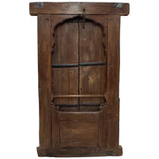 Finestra in legno con finitura artigianale marrone, 100x13x172h cm